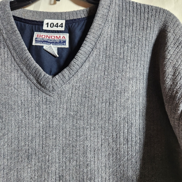 Sonoma Gray V-Neck Men's Long Sleeve Sweater Size L - Picture 4 of 6